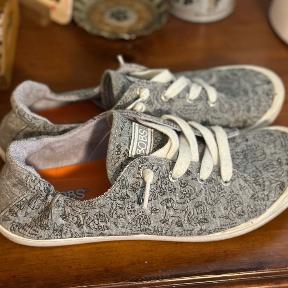 BOBS GREY MEMORY FOAM SHOES